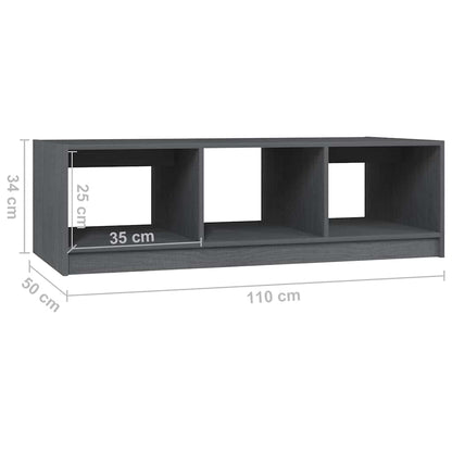809914 vidaXL Coffee Table Grey 110x50x34 cm Solid Wood Pine