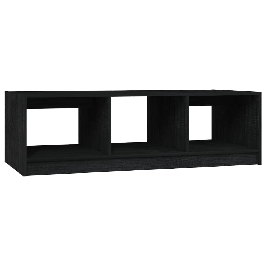 vidaXL Coffee Table | Black | Solid pinewood | Medium | Storage | Coffee Table
