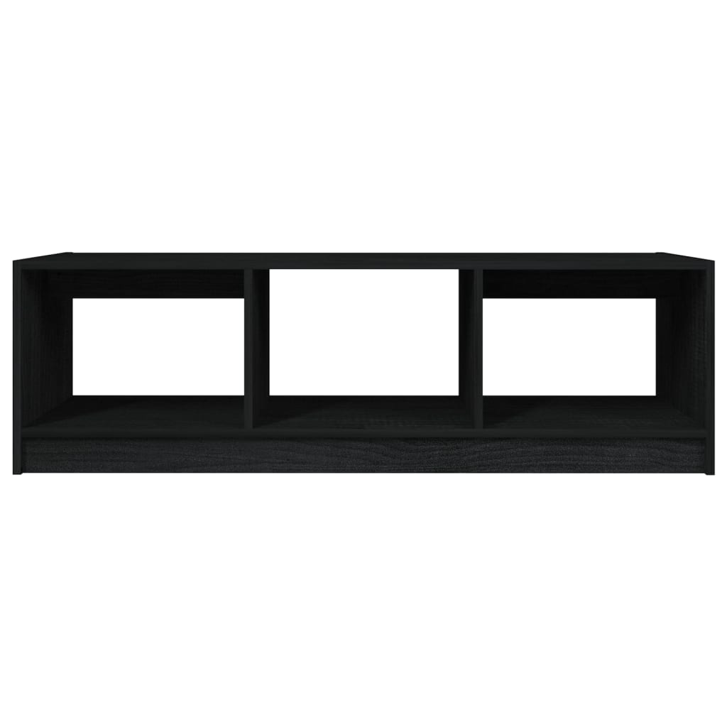 vidaXL Coffee Table | Black | Solid pinewood | Medium | Storage | Coffee Table