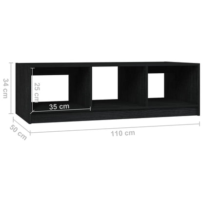 vidaXL Coffee Table | Black | Solid pinewood | Medium | Storage | Coffee Table