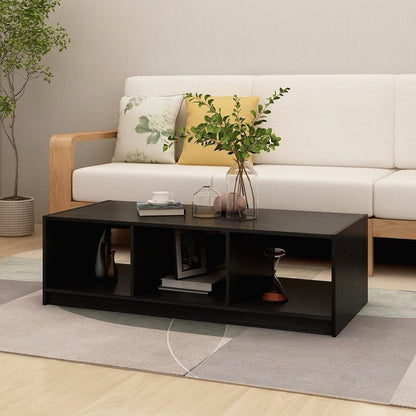 vidaXL Coffee Table | Black | Solid pinewood | Medium | Storage | Coffee Table