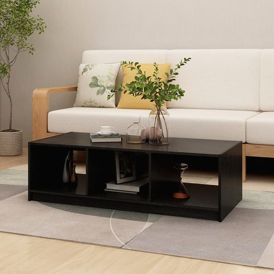vidaXL Coffee Table | Black | Solid pinewood | Medium | Storage | Coffee Table