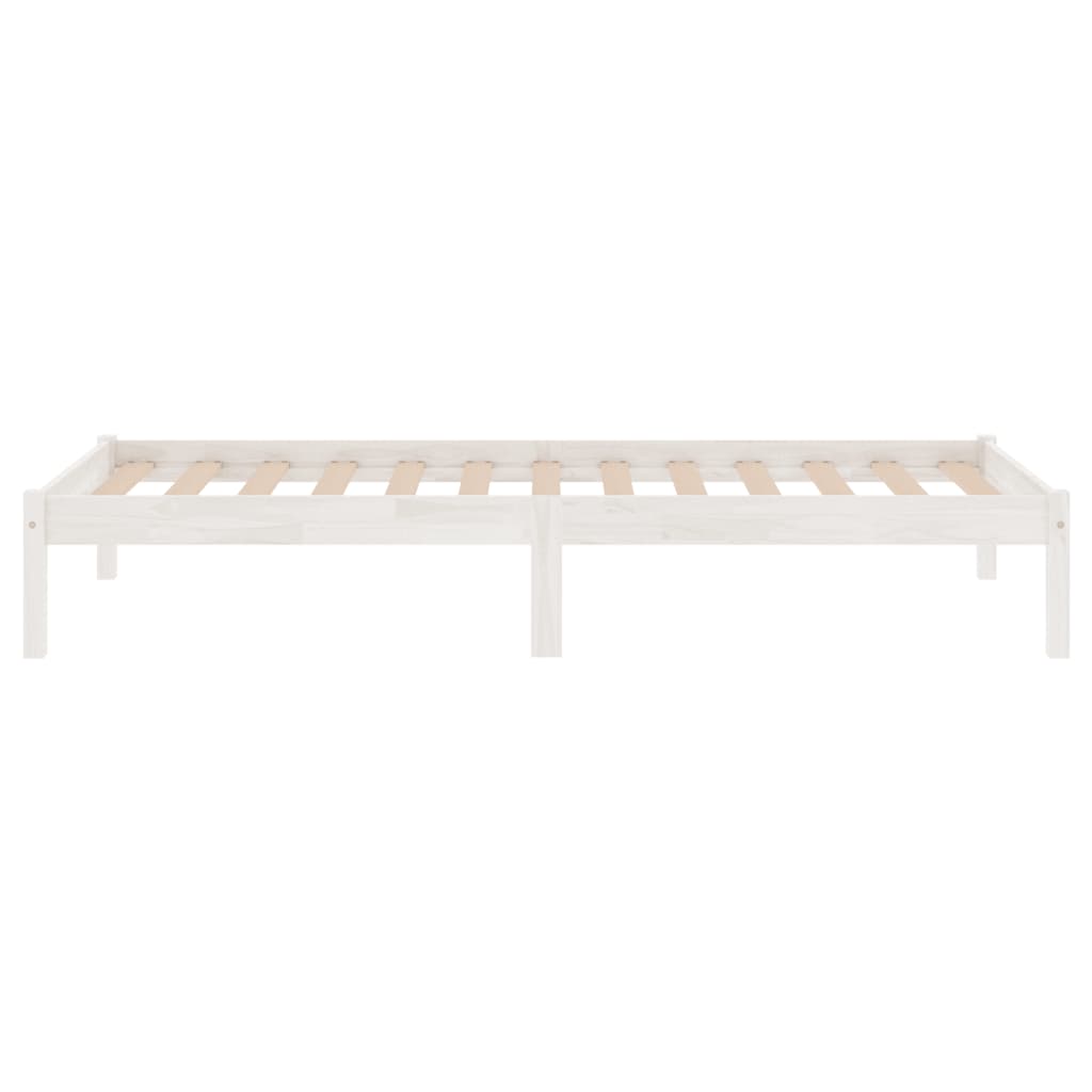 vidaXL Bed Frame | White | Solid pinewood | 75x190 cm | Durable | Bed Frame