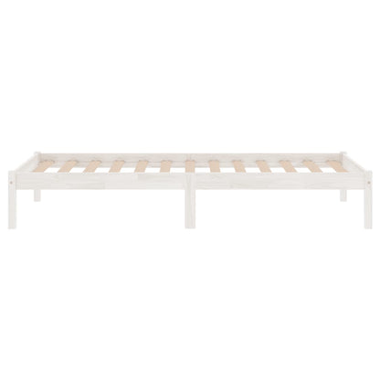 vidaXL Bed Frame | White | Solid pinewood | 75x190 cm | Durable | Bed Frame