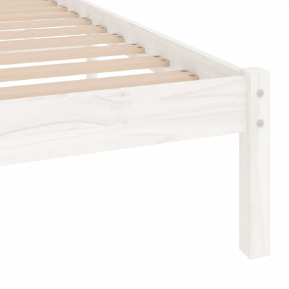 vidaXL Bed Frame | White | Solid pinewood | 75x190 cm | Durable | Bed Frame