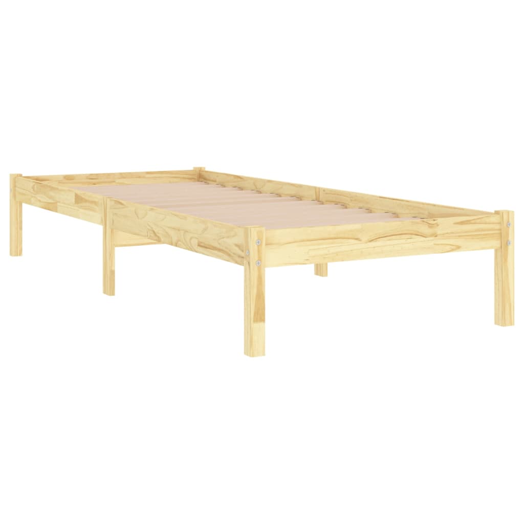 vidaXL Bed Frame | Natural Wood | Solid Pine Wood | Single | Durable | Bed Frame