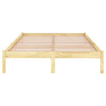 vidaXL Bed Frame | Natural wood | Solid pinewood | Small Double | Simple