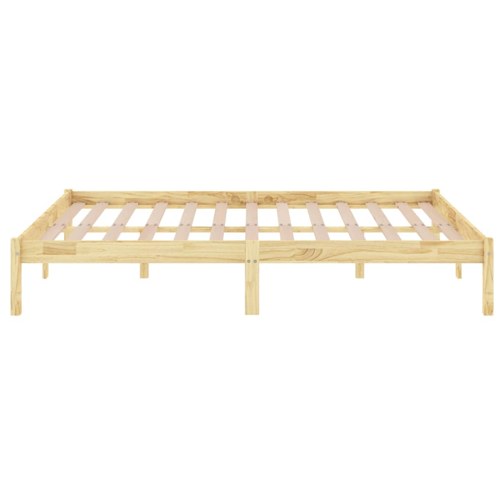 vidaXL Bed Frame | Natural wood | Solid pinewood | 135x190 cm mattress size