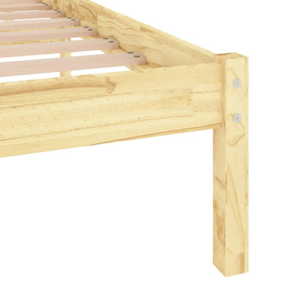 vidaXL Bed Frame | Natural wood | Solid pinewood | 135x190 cm mattress size