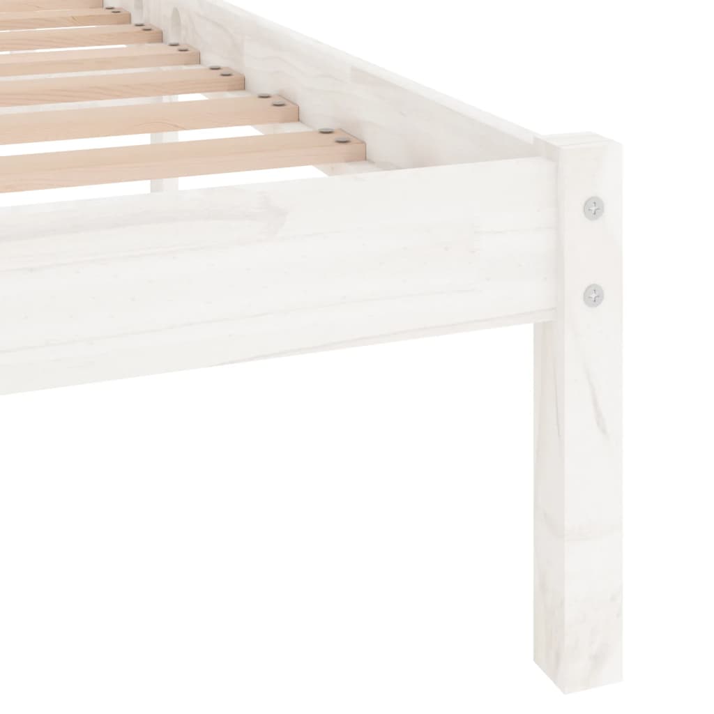 vidaXL Bed Frame | White | Solid Pine Wood | Double | Durable | Bed Frame