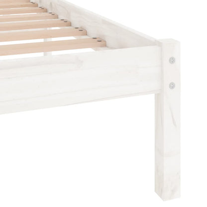 vidaXL Bed Frame | White | Solid Pine Wood | Double | Durable | Bed Frame