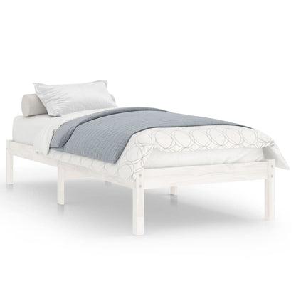vidaXL Bed Frame | White | Solid Pine Wood | Single | Sturdy | Bed Frame