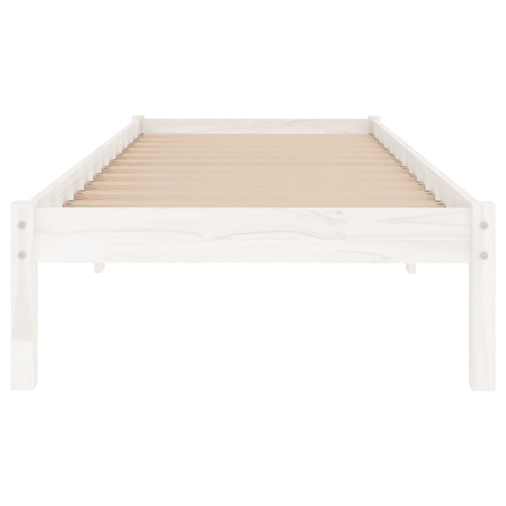 vidaXL Bed Frame | White | Solid Pine Wood | Single | Sturdy | Bed Frame