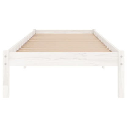 vidaXL Bed Frame | White | Solid Pine Wood | Single | Sturdy | Bed Frame