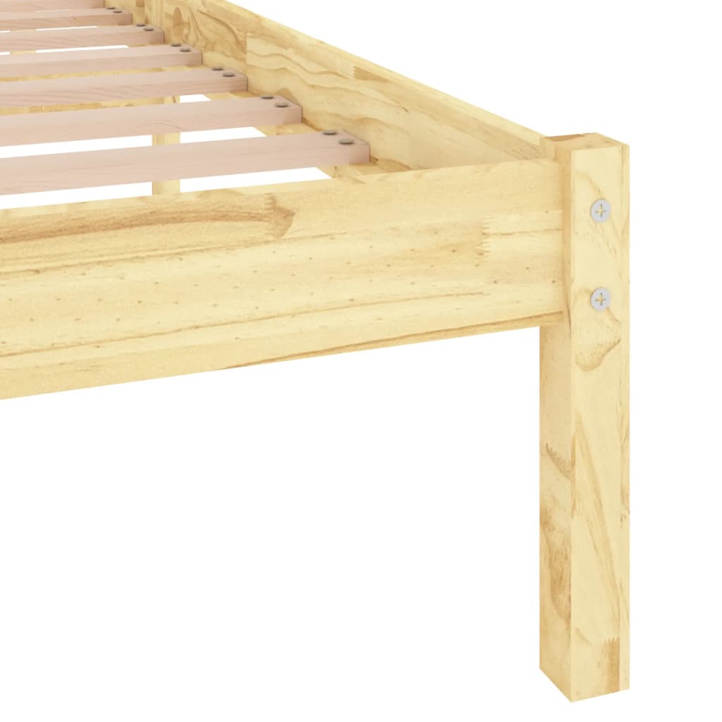 vidaXL Bed Frame | Natural pine | Solid pinewood | 120x200 cm |  Durable