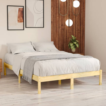 vidaXL Bed Frame | Natural pine | Solid pinewood | 120x200 cm |  Durable