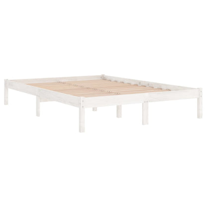vidaXL Bed Frame | White | Solid pinewood | 120x200 cm mattress size | Durable