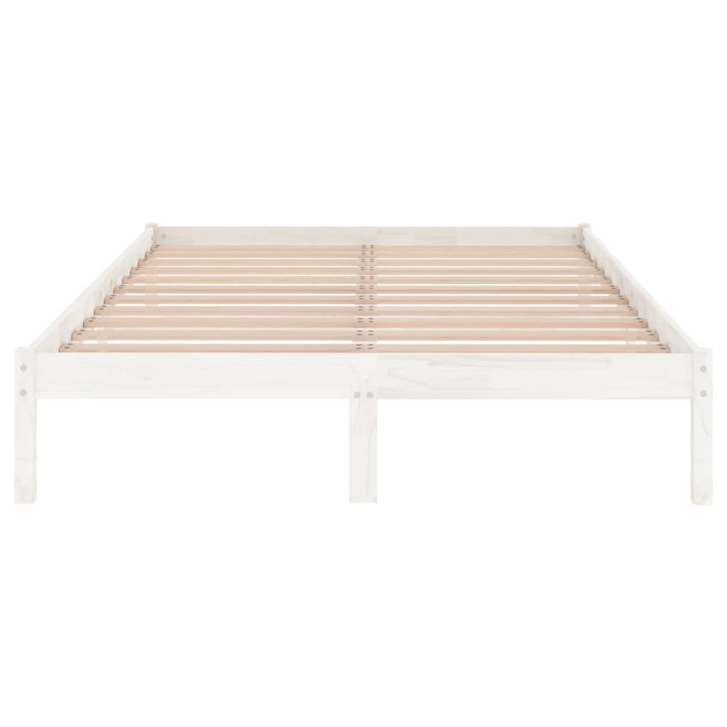 vidaXL Bed Frame | White | Solid pinewood | 120x200 cm mattress size | Durable