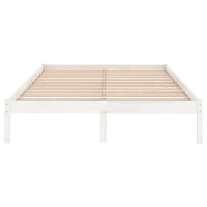 vidaXL Bed Frame | White | Solid pinewood | 120x200 cm mattress size | Durable