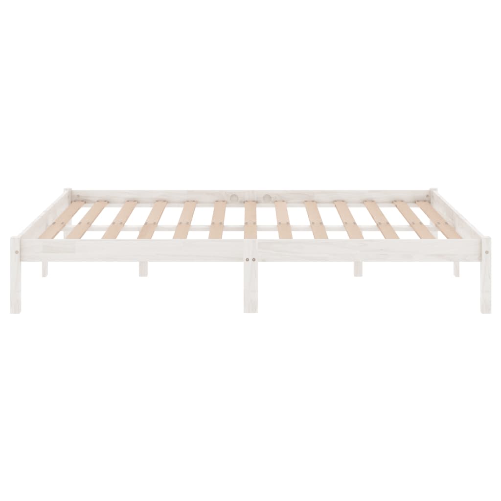 vidaXL Bed Frame | White | Solid pinewood | 120x200 cm mattress size | Durable