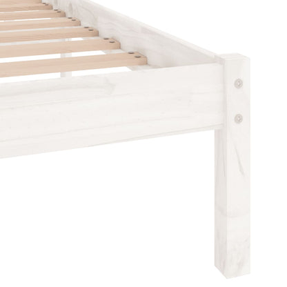 vidaXL Bed Frame | White | Solid pinewood | 120x200 cm mattress size | Durable