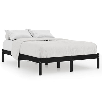 vidaXL Bed Frame without Mattress Black Solid Wood King Size
