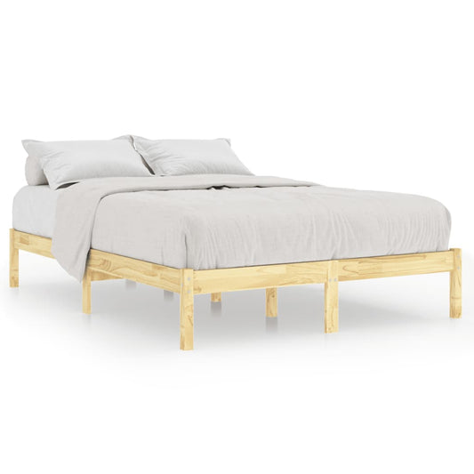 vidaXL Bed Frame | Natural Pine | Solid Pinewood | 200x200 cm | Durable