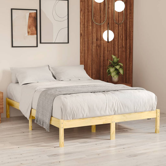 vidaXL Bed Frame | Natural Pine | Solid Pinewood | 200x200 cm | Durable