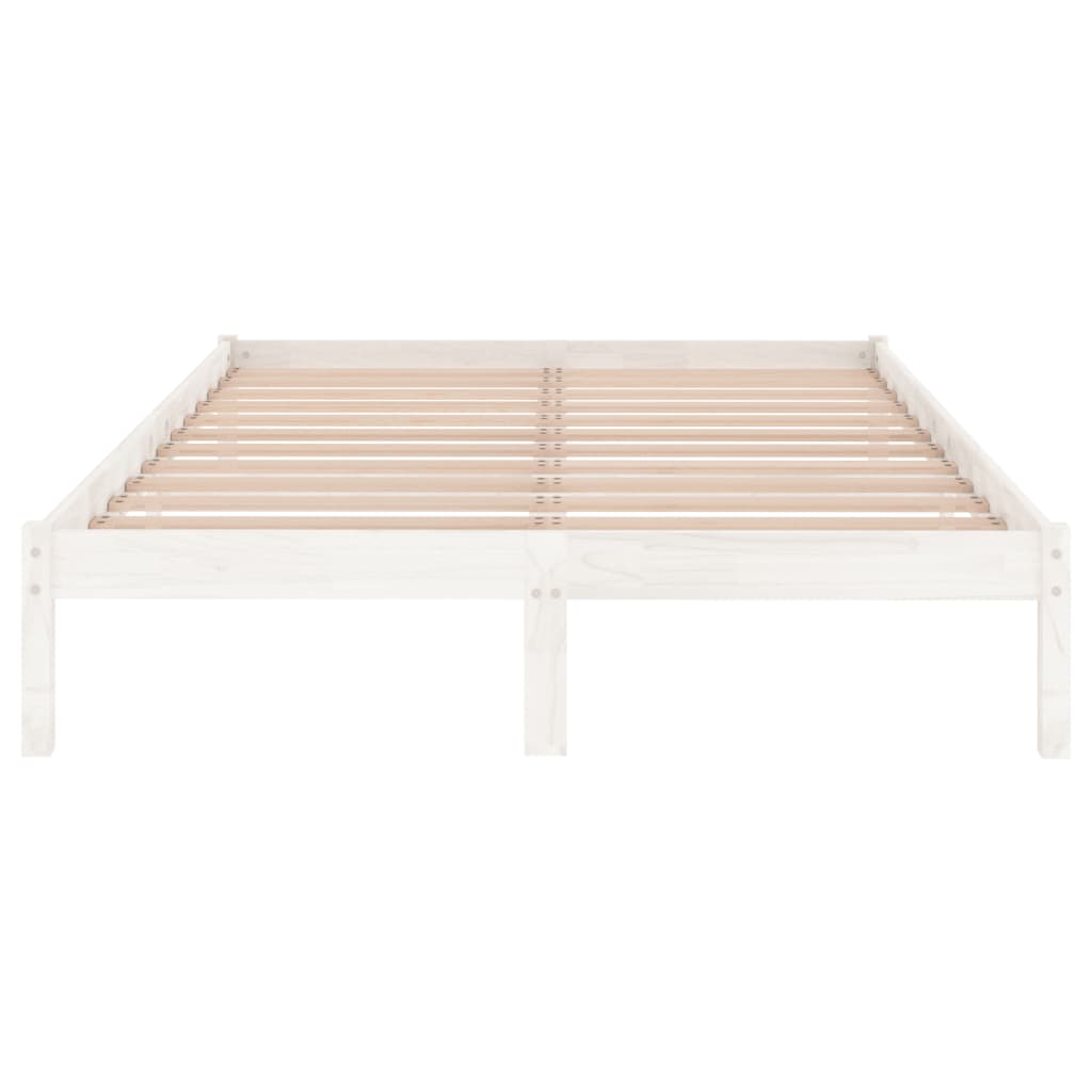 vidaXL Bed Frame | White | Solid pine wood | 200x200 cm | Durable | Bed Frame