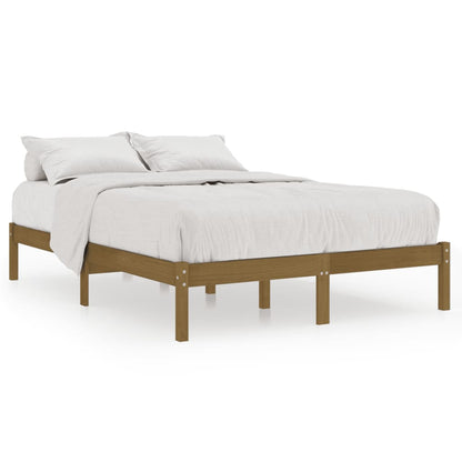 vidaXL Bed Frame | Honey brown | Solid pine wood | 200x200 cm | Durable