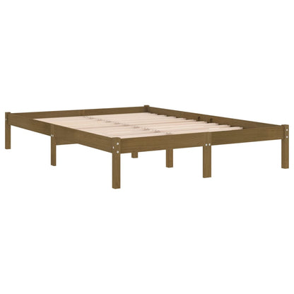 vidaXL Bed Frame | Honey brown | Solid pine wood | 200x200 cm | Durable
