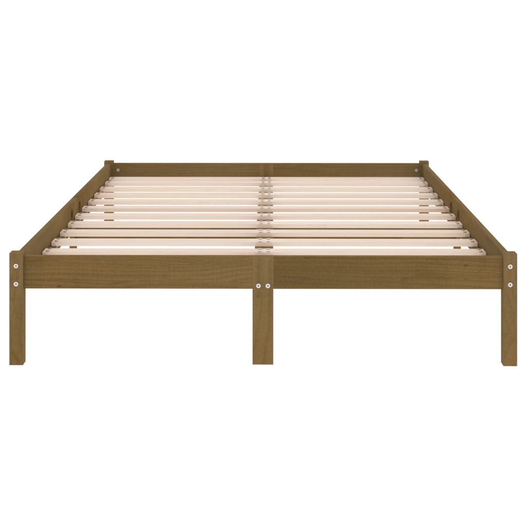vidaXL Bed Frame | Honey brown | Solid pine wood | 200x200 cm | Durable