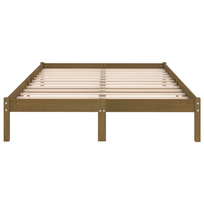 vidaXL Bed Frame | Honey brown | Solid pine wood | 200x200 cm | Durable