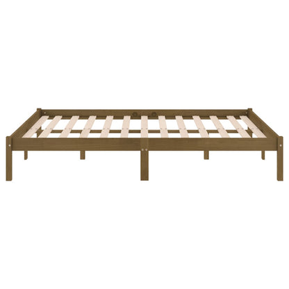 vidaXL Bed Frame | Honey brown | Solid pine wood | 200x200 cm | Durable