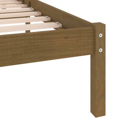 vidaXL Bed Frame | Honey brown | Solid pine wood | 200x200 cm | Durable