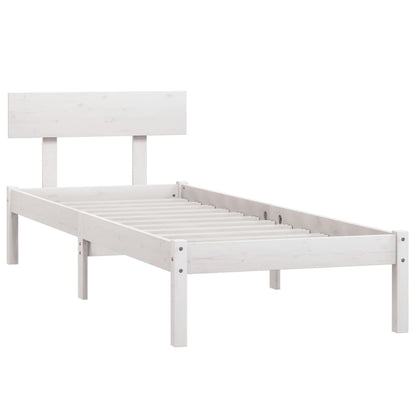 vidaXL Bed Frame | White | Solid Pinewood | Small Single | Durable  | Bed Frame
