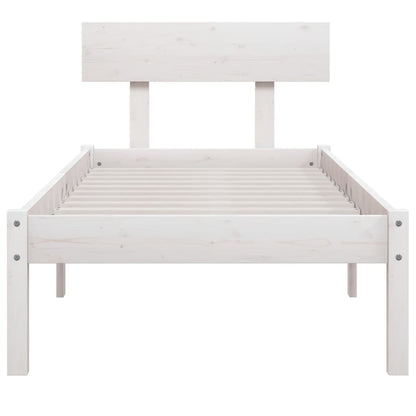 vidaXL Bed Frame | White | Solid Pinewood | Small Single | Durable  | Bed Frame