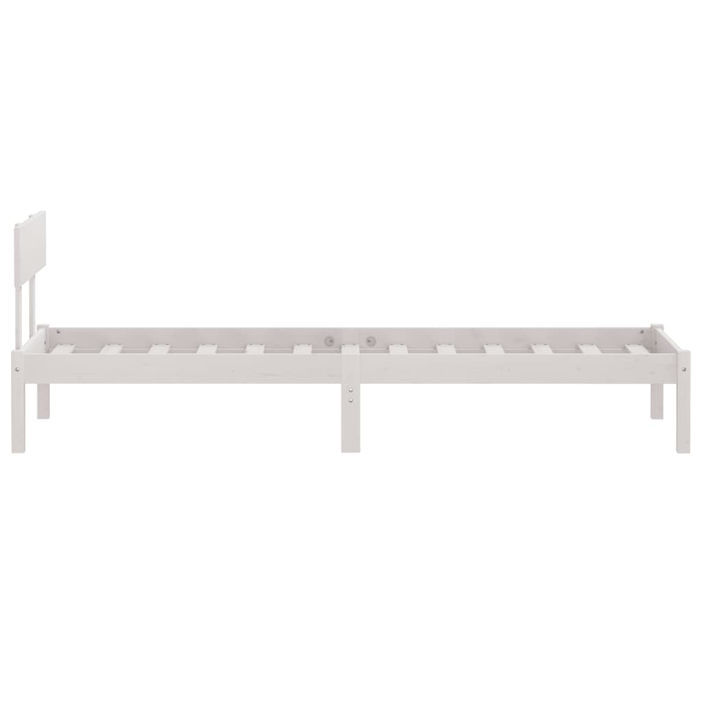 vidaXL Bed Frame | White | Solid Pinewood | Small Single | Durable  | Bed Frame