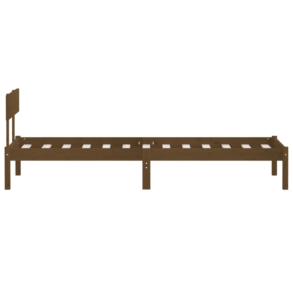 vidaXL Bed Frame without Mattress Honey Brown Solid Wood Pine Single