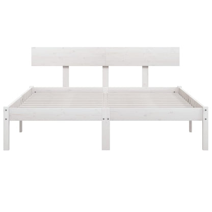 vidaXL Bed Frame | White | Solid pinewood | Small Double | Durable | Bed Frame