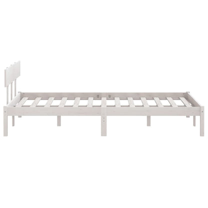 vidaXL Bed Frame | White | Solid Pine wood | Double | Classic/Traditional