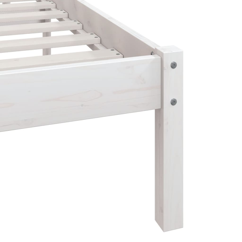 vidaXL Bed Frame | White | Solid Pine wood | Double | Classic/Traditional