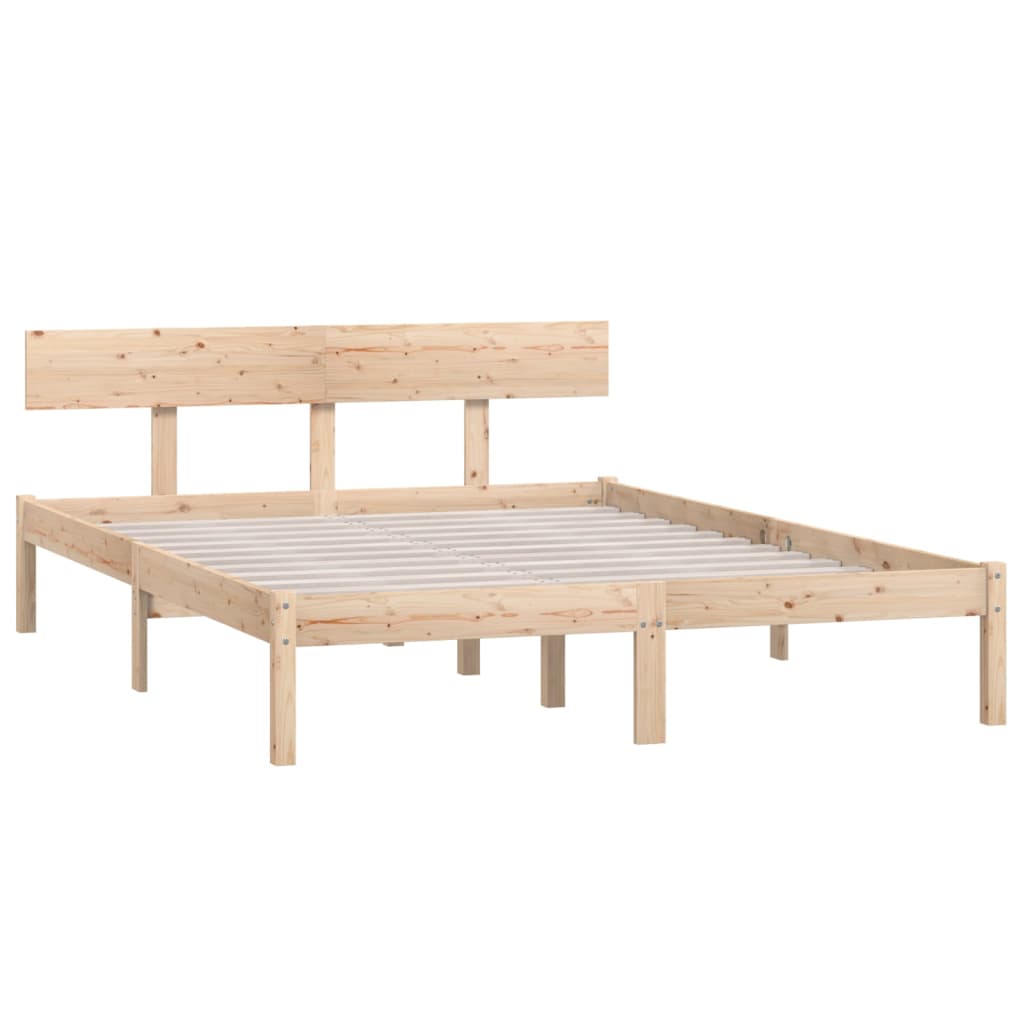 vidaXL Bed Frame | Natural Pine | Solid Pinewood | Double | Durable | Bed Frame