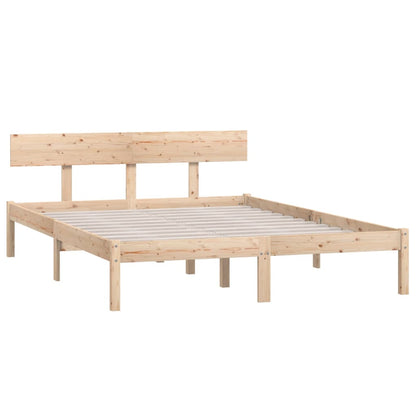 vidaXL Bed Frame | Natural Pine | Solid Pinewood | Double | Durable | Bed Frame