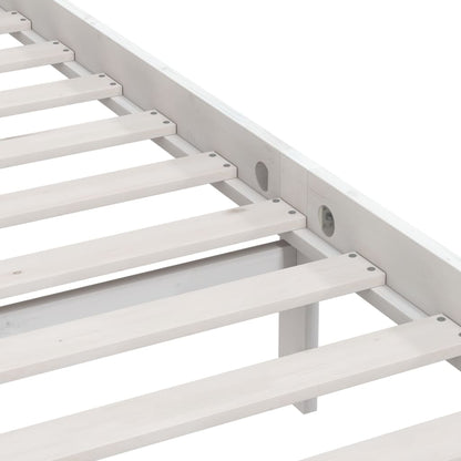 vidaXL Bed Frame without Mattress White Solid Wood 140x190 cm