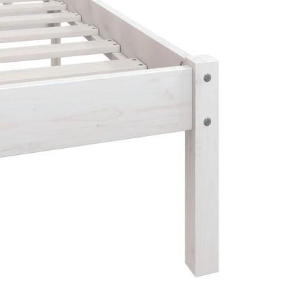 vidaXL Bed Frame without Mattress White Solid Wood 140x190 cm