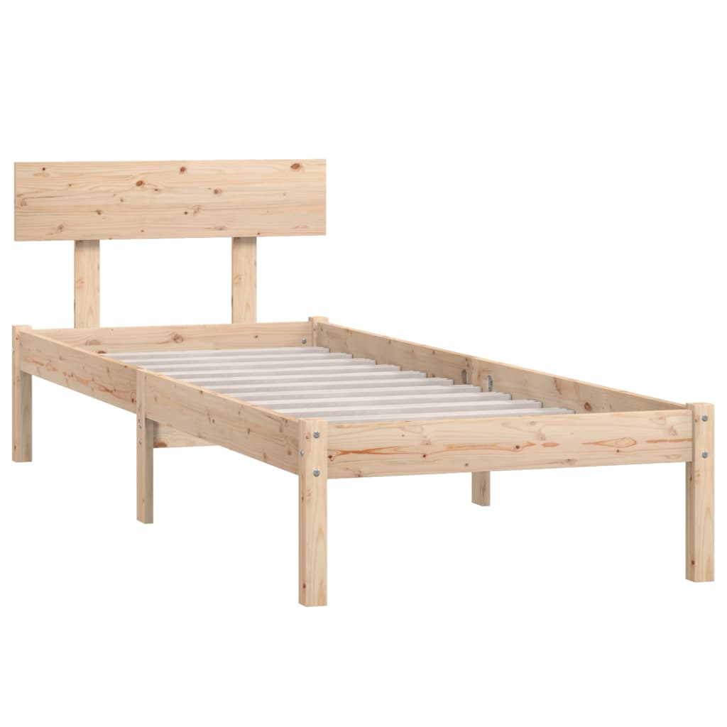 vidaXL Bed Frame | Natural Wood | Solid Pine Wood | Single | Durable | Bed Frame