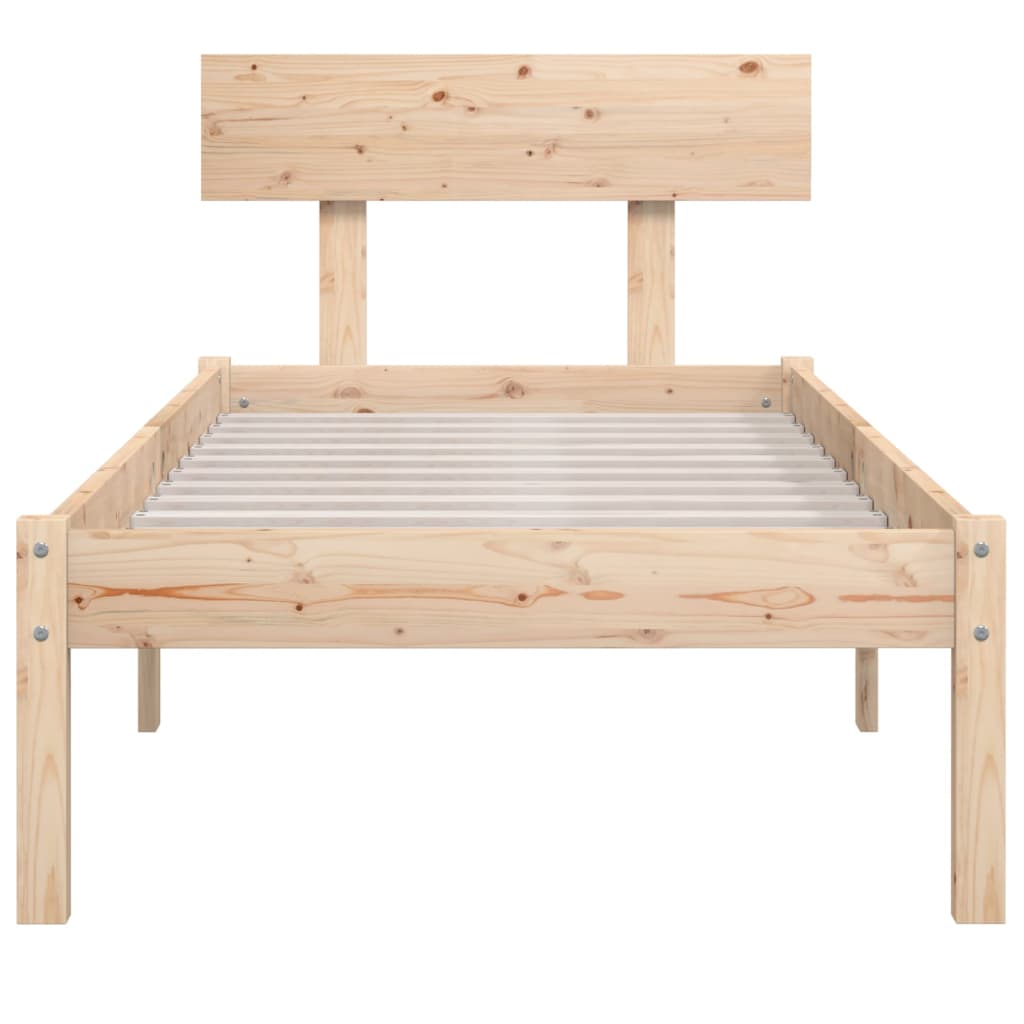 vidaXL Bed Frame | Natural Wood | Solid Pine Wood | Single | Durable | Bed Frame
