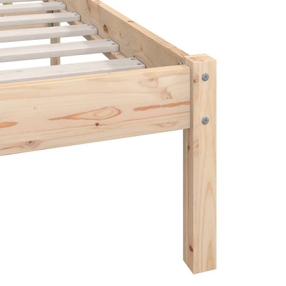 vidaXL Bed Frame | Natural Wood | Solid Pine Wood | Single | Durable | Bed Frame
