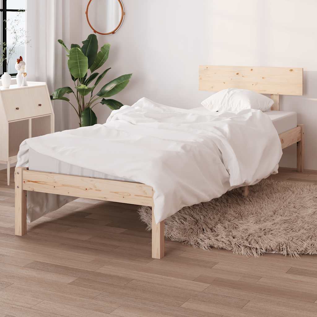 vidaXL Bed Frame | Natural Wood | Solid Pine Wood | Single | Durable | Bed Frame